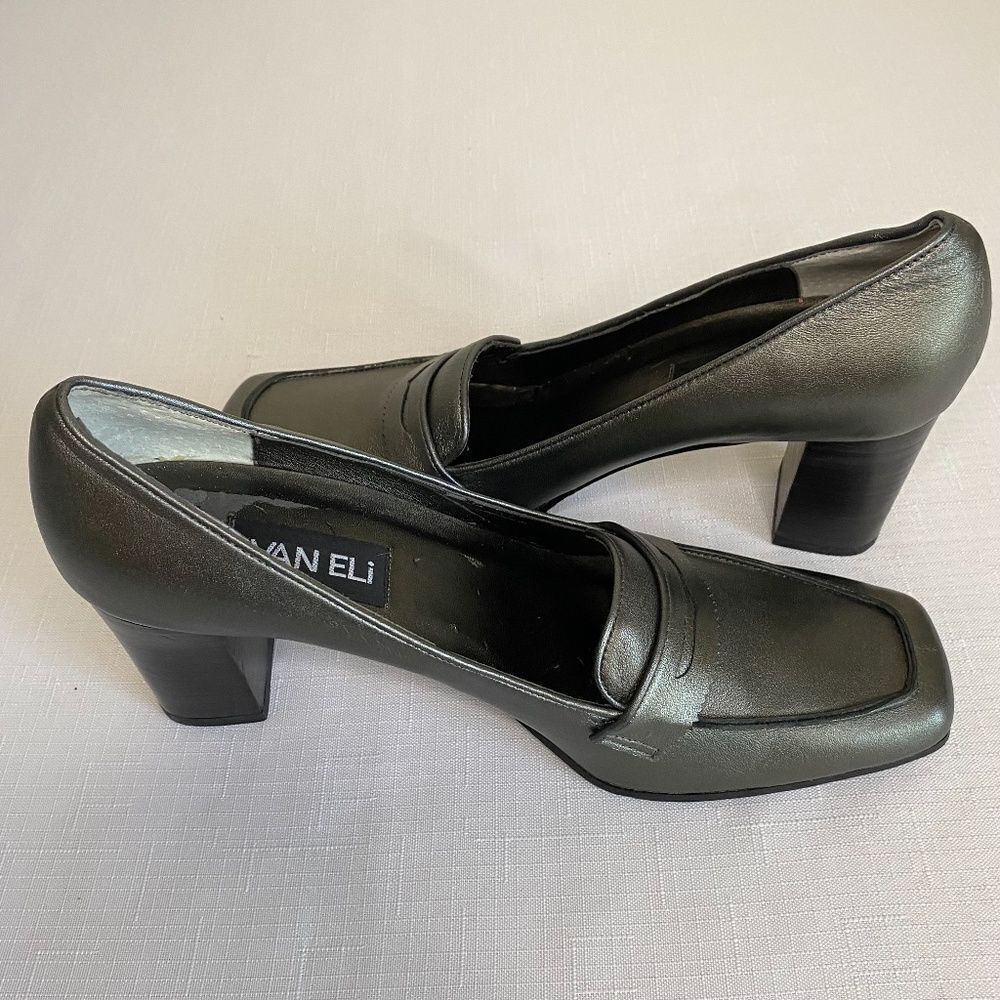 VANELi Pewter colored Square Toe Pump dress shoe size 9.5 - Picture 9 of 12